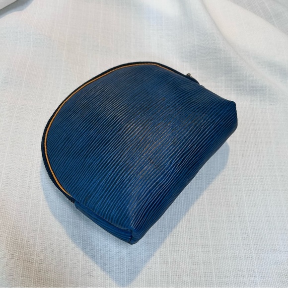 Vintage Louis Vuitton Cosmetic Pouch Leather Blue - Picture 3 of 7